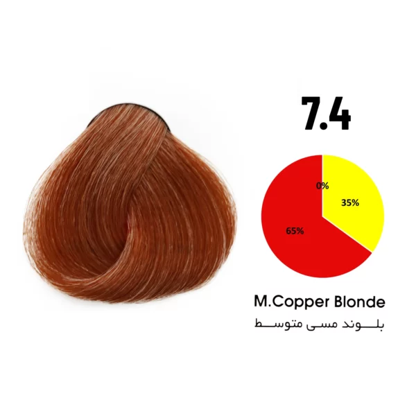 رنگ مو بلوند مسی متوسط شماره 7.4 تونی 100 میل