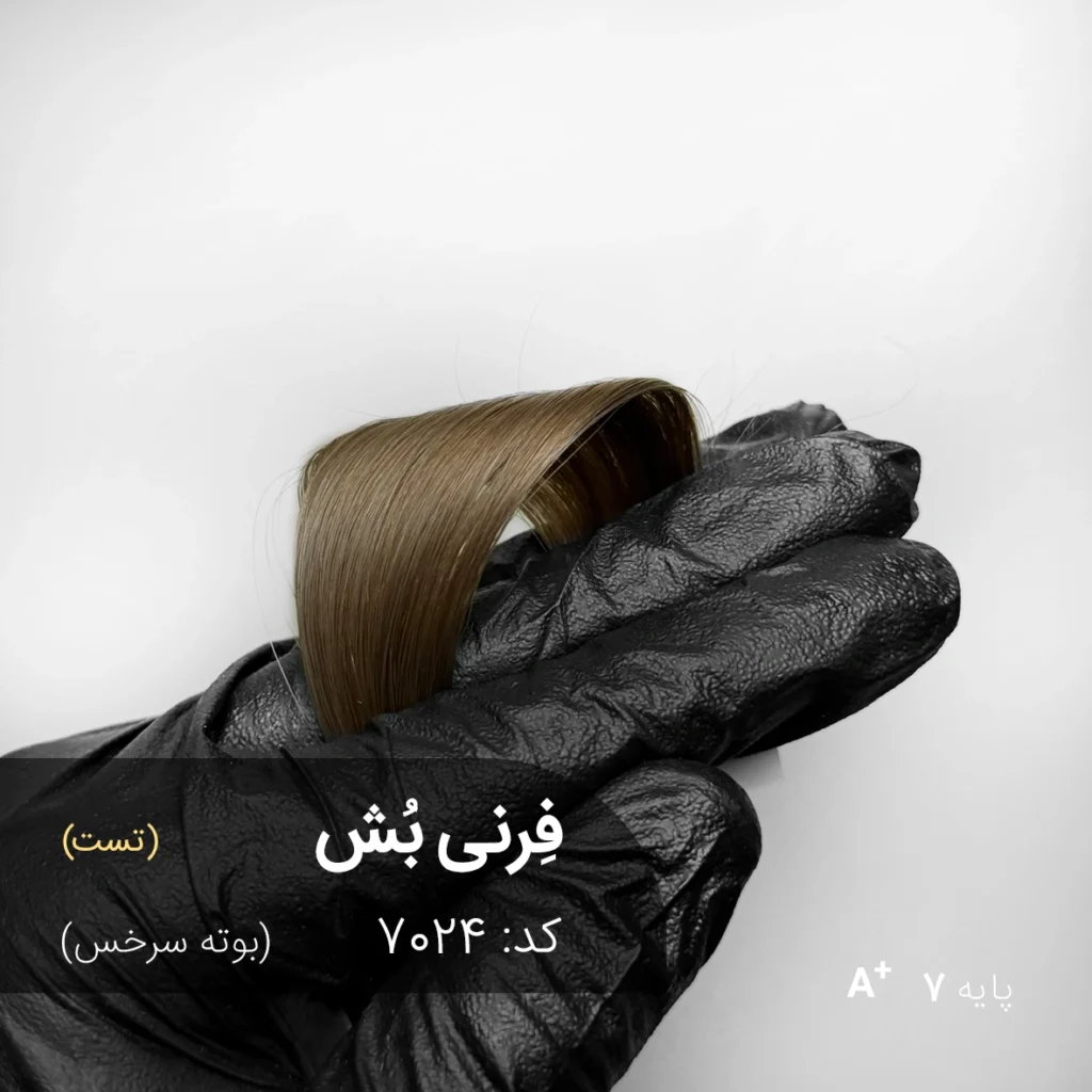 تست ترکیب رنگ مو فِرنی بُش بوته سرخس پایه ۷ کد 7024 | آقای رنگ مو