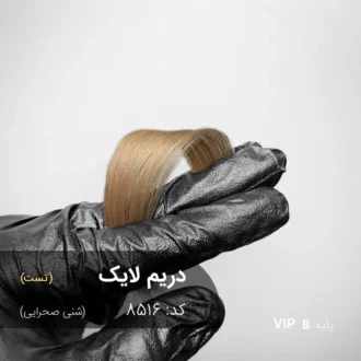رنگ مو دریم لایک شنی صحرایی روی پایه 8 دکلره با تناژ شنی بژ طبیعی و خنثی