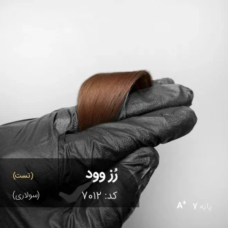 ترکیب رنگ رُز وود با تناژ سولاری روی موهای دکلره شده پایه 7 با جلوه گرم و یکدست