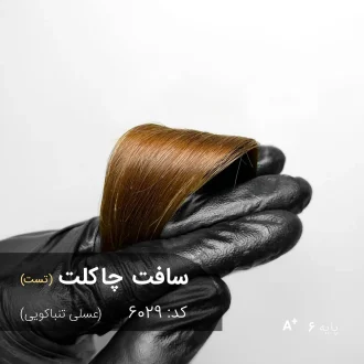 تصویری از مدل با رنگ موی سافت چاکلت (عسلی تنباکویی)، رنگی گرم و طبیعی با پایه دکلره 6