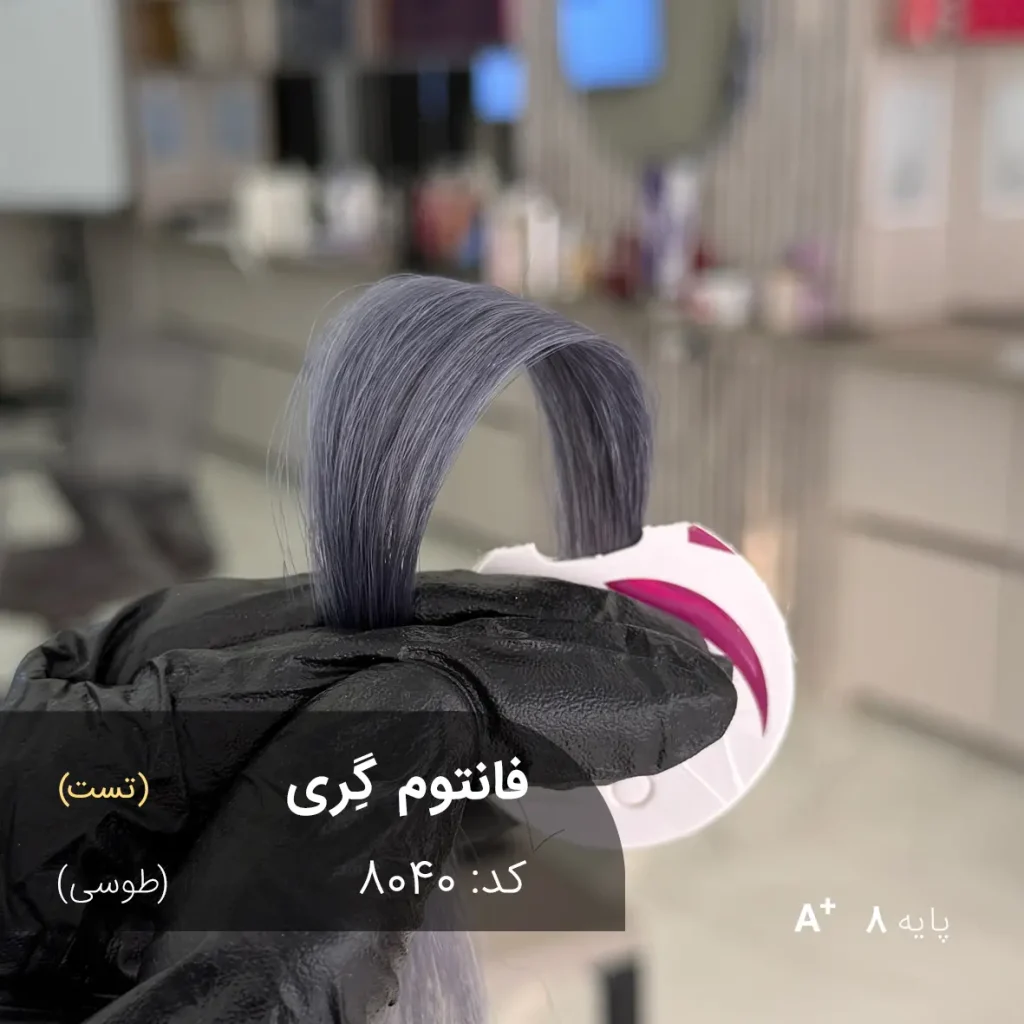 رنگ موی فانتوم گِری طوسی روی موهای پایه دکلره 8 با تناژ سرد و یکنواخت