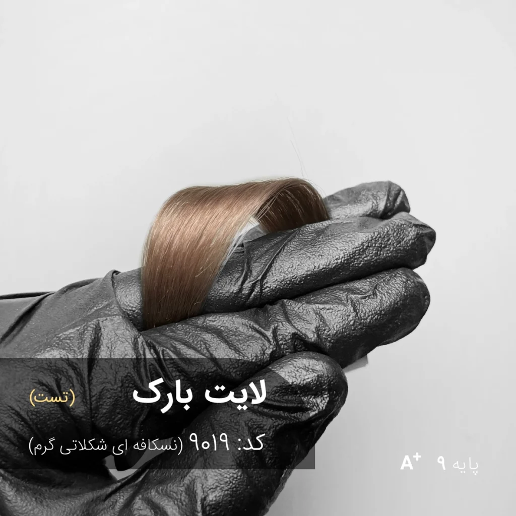 رنگ موی لایت بارک با تناژ نسکافه ای شکلاتی گرم روی موهای دکلره شده با پایه 9