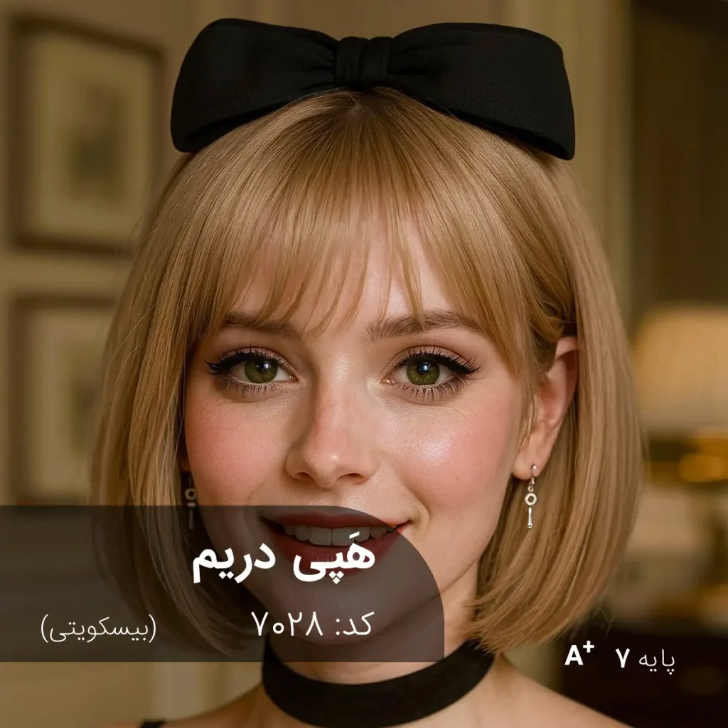 هَپی دریم (بیسکویتی) رنگ مو ترکیبی با تناژ بیسکویتی و پایه دکلره 7