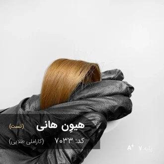 هیوِن هانی (کاراملی طلایی) رنگ موی ترکیبی آماده با تناژ کاراملی طلایی روی پایه دکلره 7
