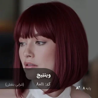 رنگ موی وینتِیج شرابی بنفش روی موهای پایه دکلره 8 با درخشندگی بالا