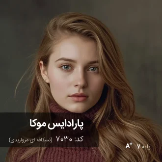 رنگ مو پارادایس موکا با تناژ نسکافه ای مرواریدی و درخشش طبیعی