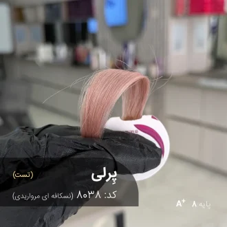 رنگ مو پِرلی نسکافه ای مرواریدی روی پایه دکلره 8