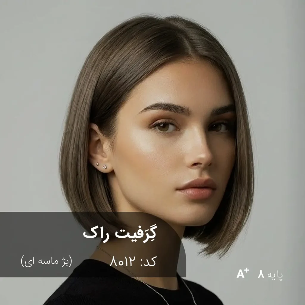رنگ موی گرافیت راک بژ ماسه ای روی موهای پایه دکلره 8 با درخشندگی طبیعی