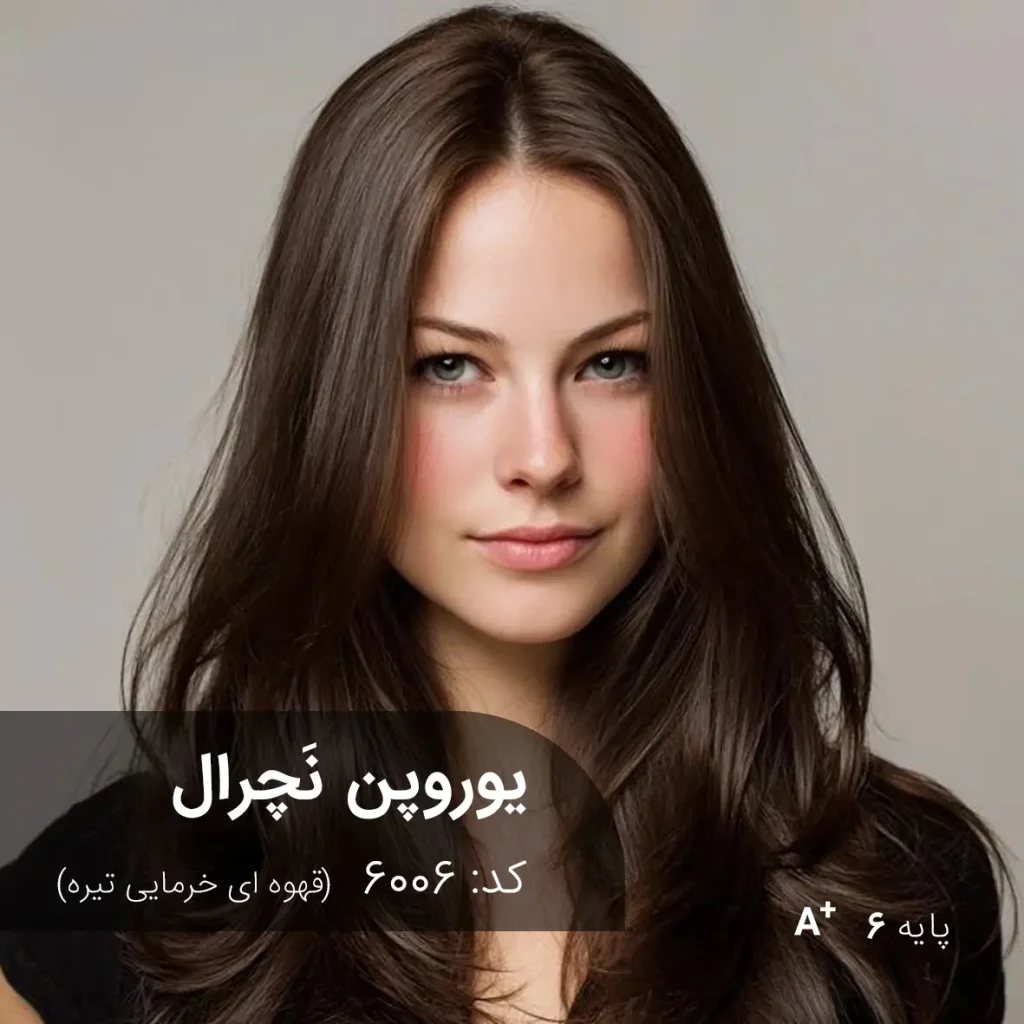 عکس ترکیب رنگ موی یوروپن نچرال (قهوه ای خرمایی تیره) روی پایه دکلره 6 با تناژ گرم و طبیعی