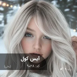 نمای نزدیک از ترکیب رنگ آیس کول (یخی) با تناژ سرد و براق روی پایه دکلره 9